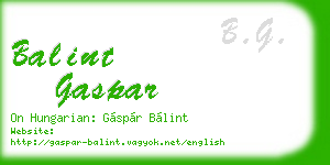 balint gaspar business card