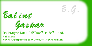 balint gaspar business card
